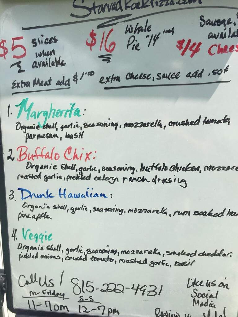 Starved Rock Pizza - North Utica, IL menu_pic