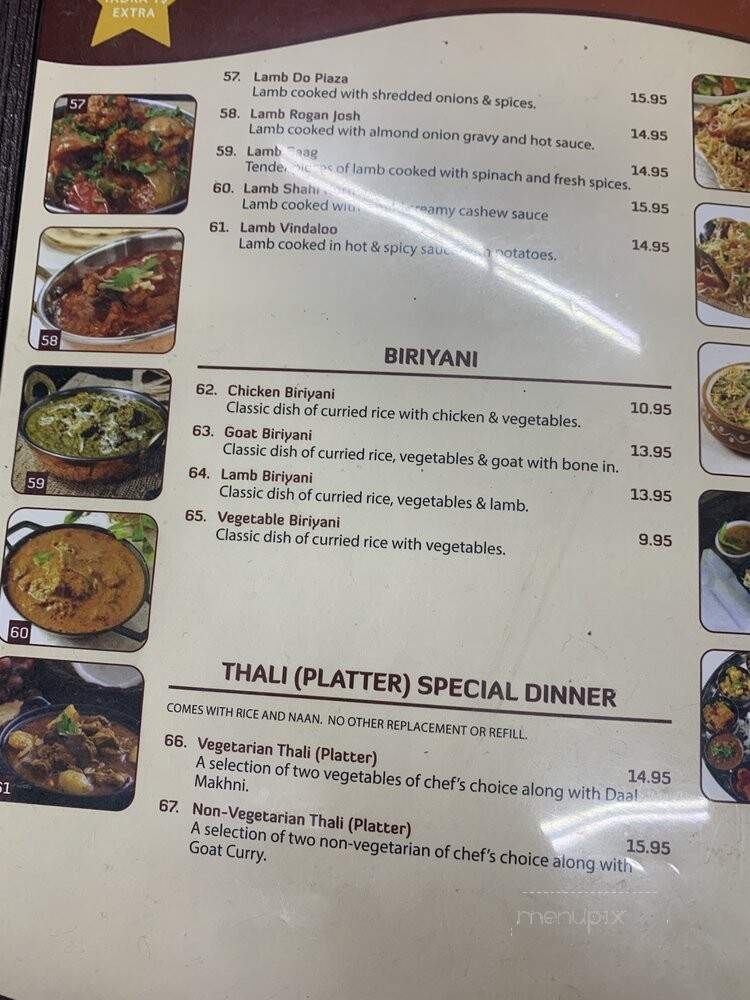 Tiffin Indian & American Food - Cambridge City, IN menu_pic