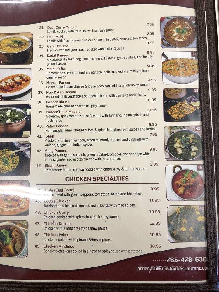 Tiffin Indian & American Food - Cambridge City, IN menu_pic