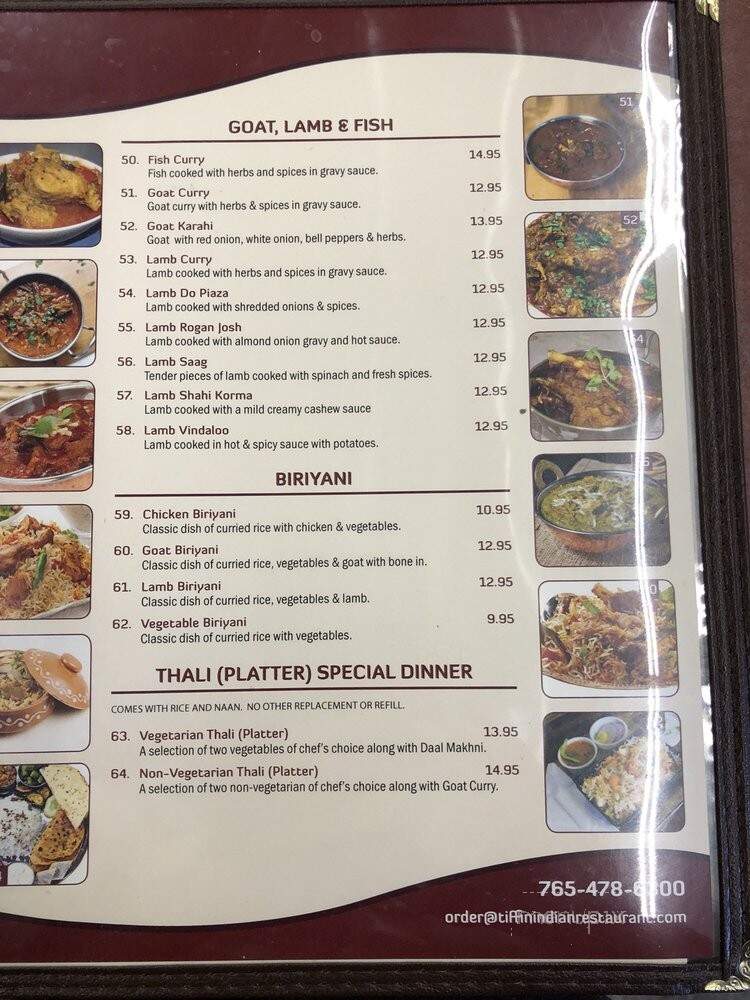 Tiffin Indian & American Food - Cambridge City, IN menu_pic
