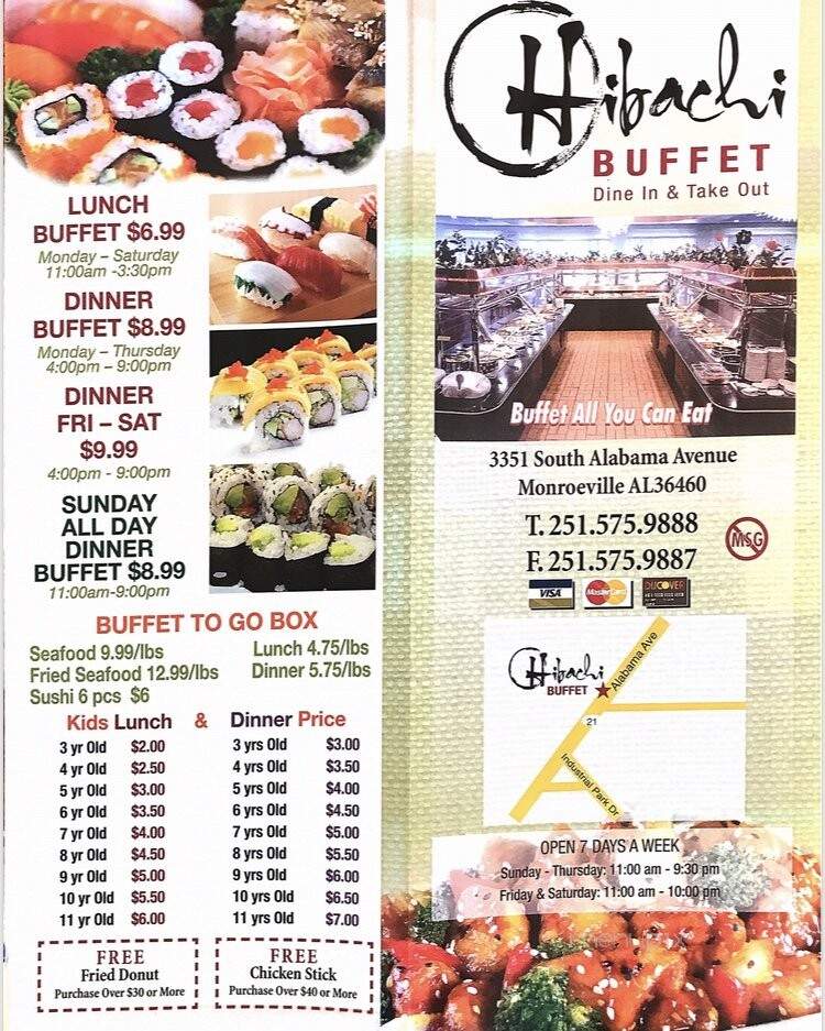 Hibachi Buffet - Monroeville, AL menu_pic