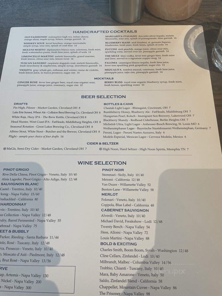 Pinstripes - Orange Village, OH menu_pic