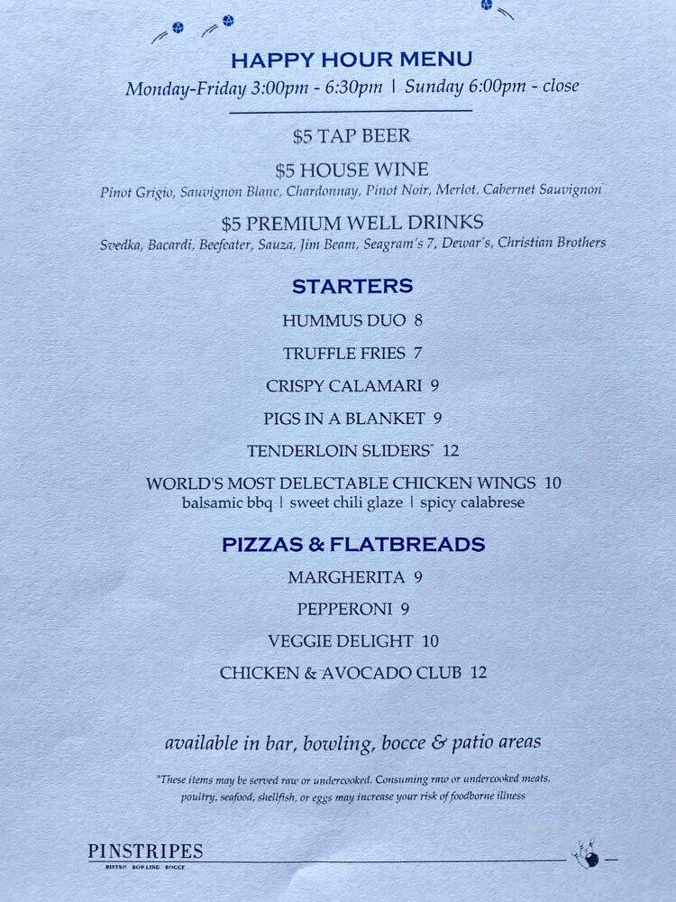 Pinstripes - Orange Village, OH menu_pic