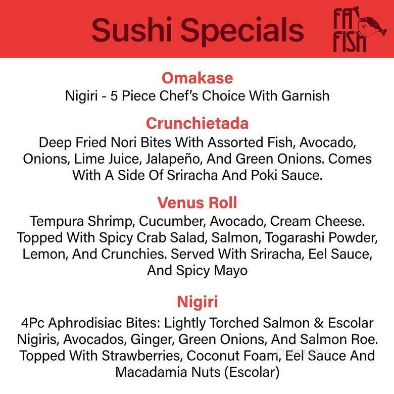Fat Fish - Bountiful, UT menu_pic