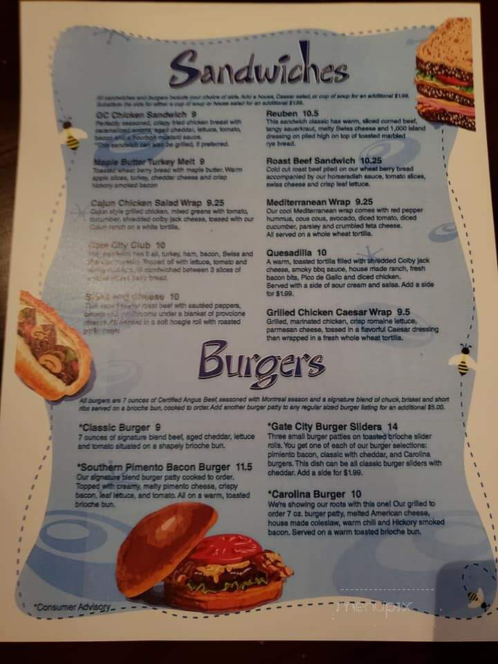 Gate City Sports Grill - Greensboro, NC menu_pic