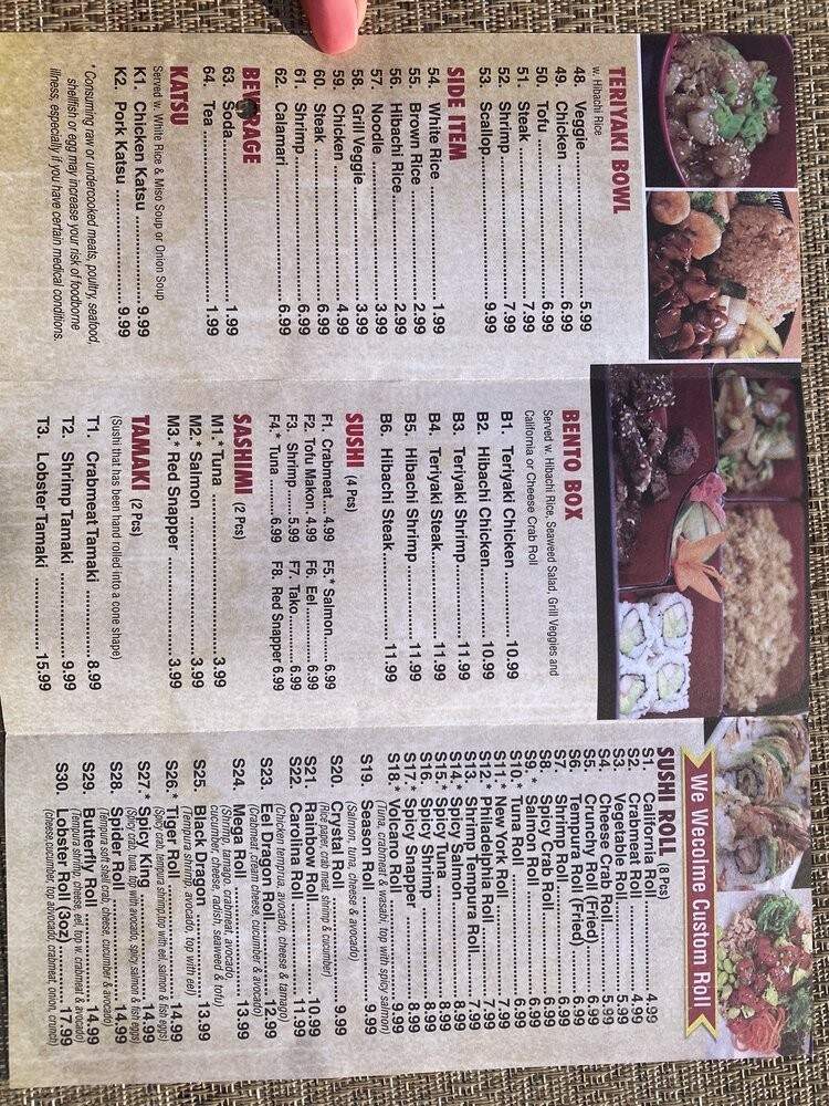 Mega Hibachi - Raeford, NC menu_pic