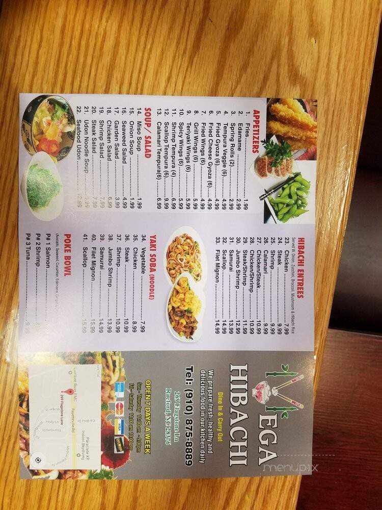 Mega Hibachi - Raeford, NC menu_pic
