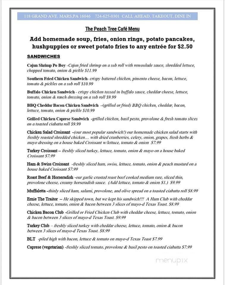 Peach Tree Creamery and Bakery - Mars, PA menu_pic