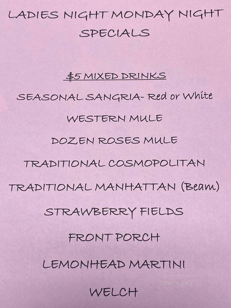 Jack's Chophouse - Valdosta, GA menu_pic