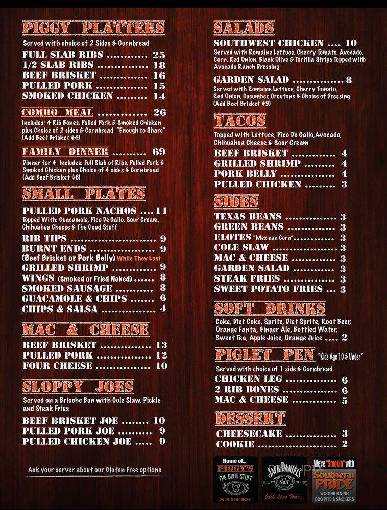 Piggy's BBQ, Spirits & Gaming - Oswego, IL menu_pic