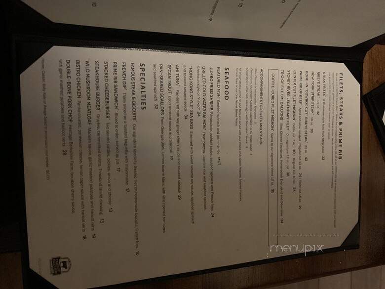 Stoney River Steakhouse And Grill - Troy, MI menu_pic