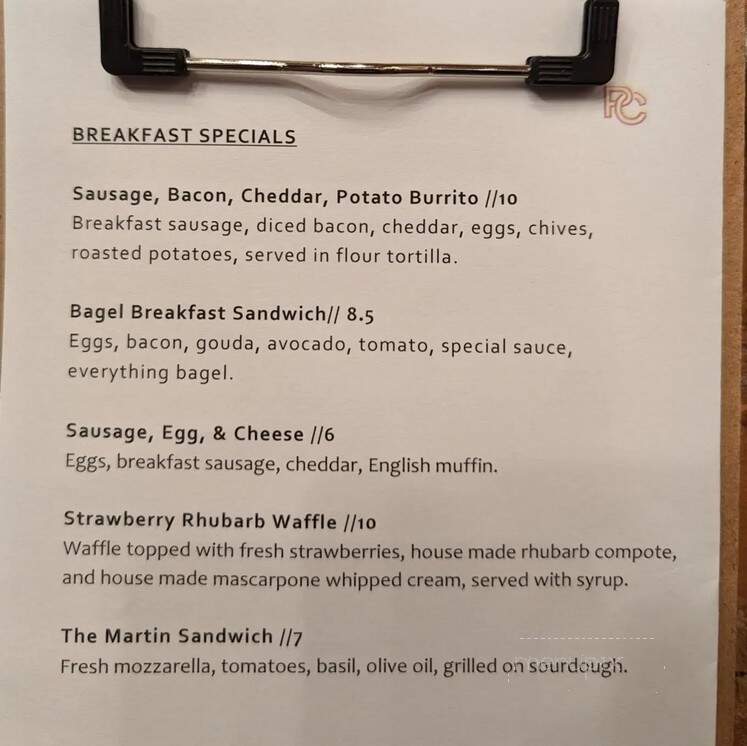 Ponder Coffee Co - Mount Pleasant, MI menu_pic