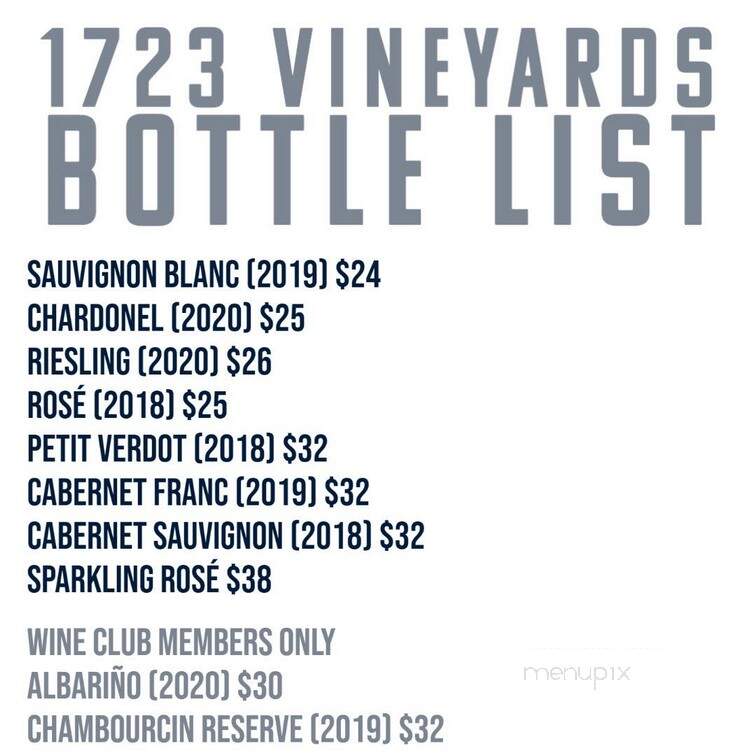1723 Vineyards - Landenberg, PA menu_pic
