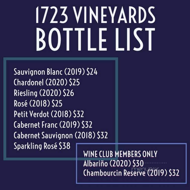 1723 Vineyards - Landenberg, PA menu_pic