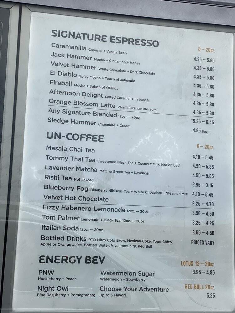 Thomas Hammer Coffee - Coeur d'Alene, ID menu_pic
