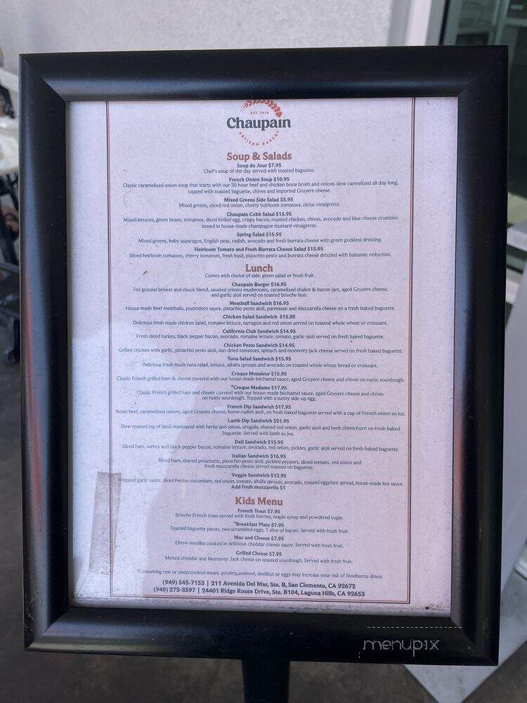 Chaupain Bakery - Laguna Hills, CA menu_pic