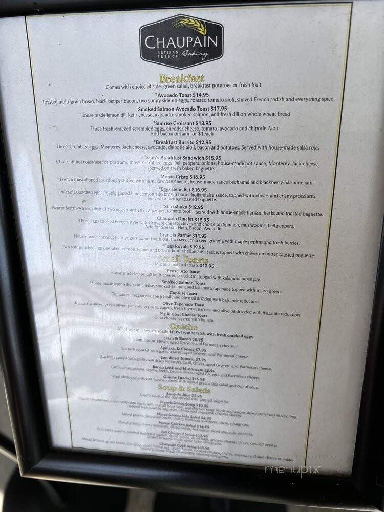 Chaupain Bakery - Laguna Hills, CA menu_pic