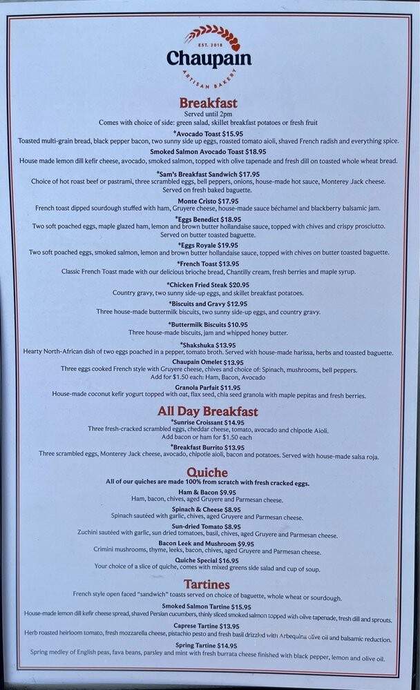 Chaupain Bakery - Laguna Hills, CA menu_pic
