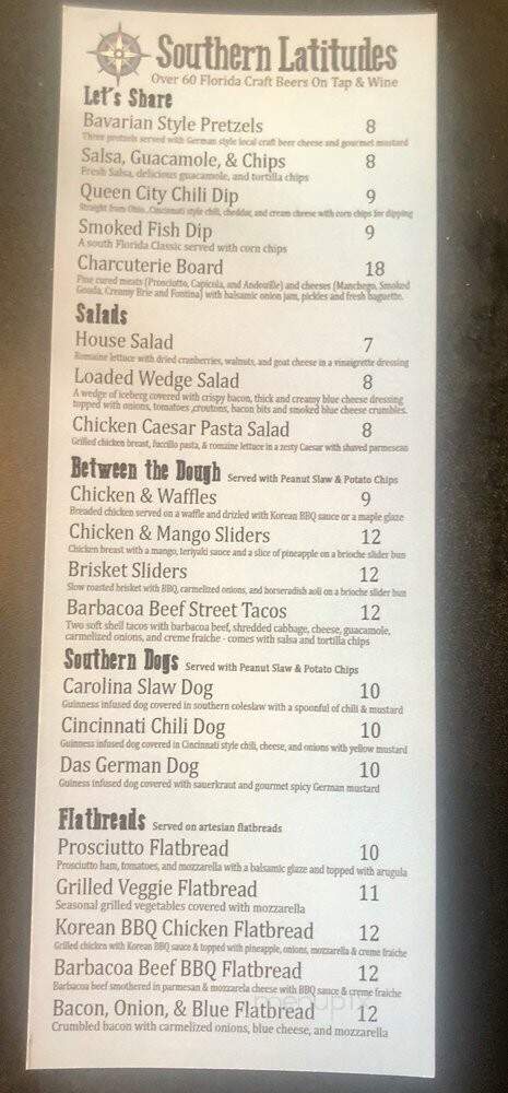Southern Latitudes - Naples, FL menu_pic