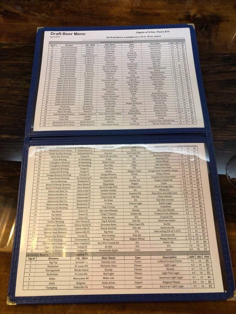 Southern Latitudes - Naples, FL menu_pic