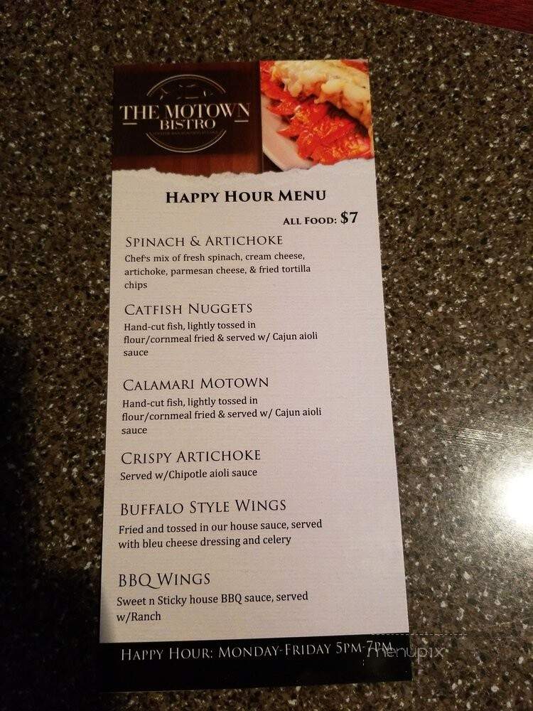 The Motown Bistro - Detroit, MI menu_pic