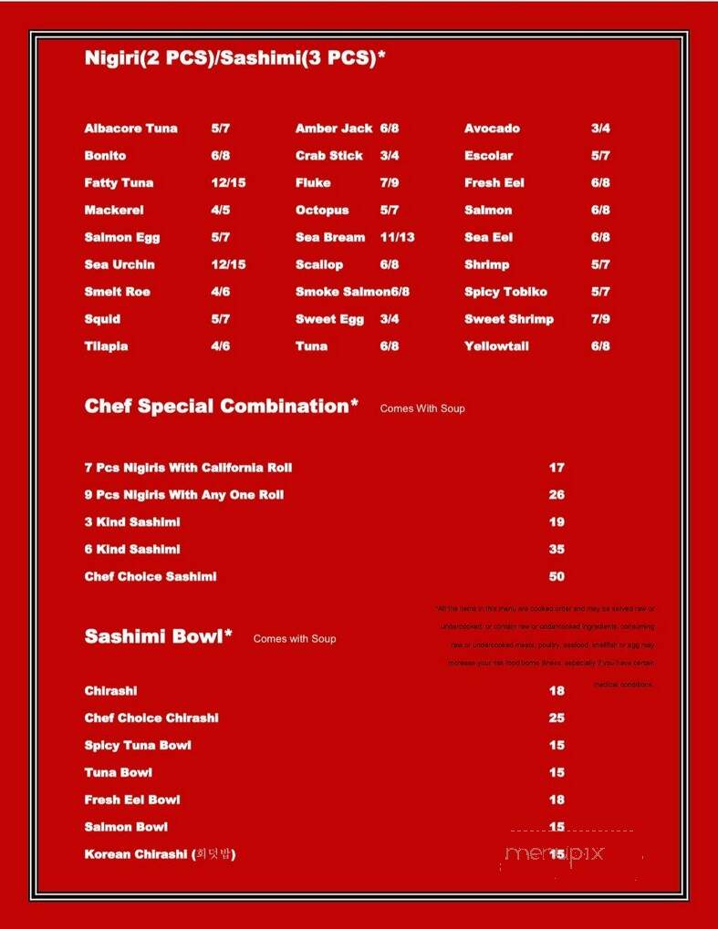 Madai Korean & Sushi - Brentwood, TN menu_pic