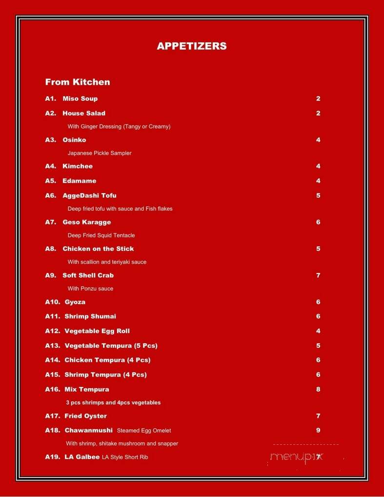 Madai Korean & Sushi - Brentwood, TN menu_pic