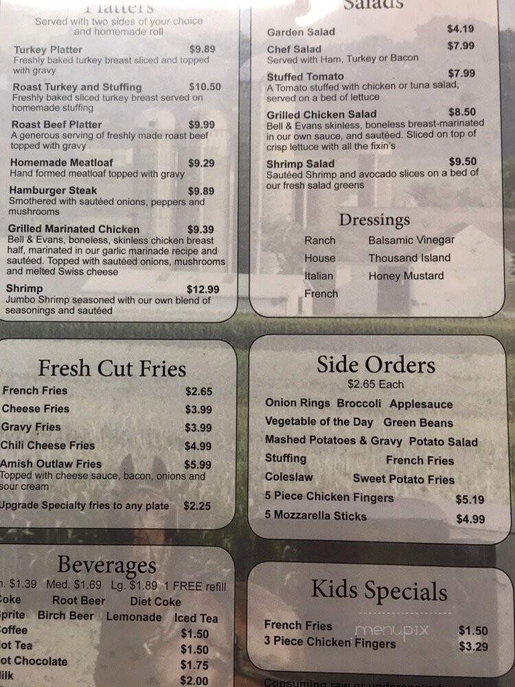 Amish Village Kitchen - Allentown, PA menu_pic