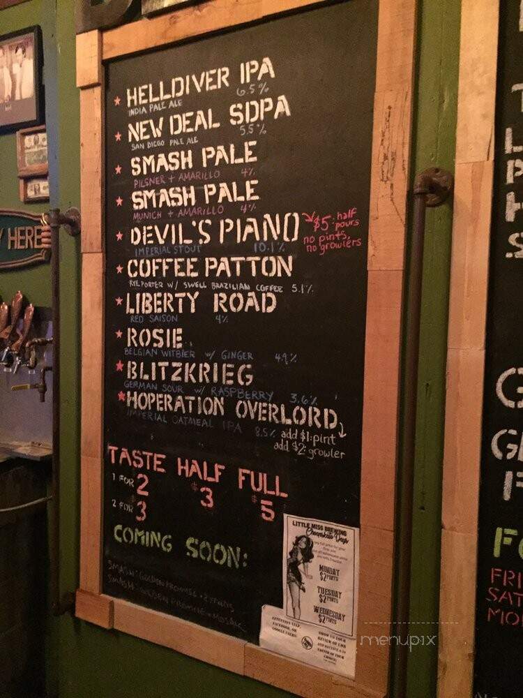 Little Miss Brewing - San Diego, CA menu_pic