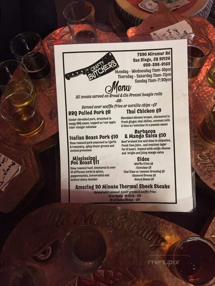Little Miss Brewing - San Diego, CA menu_pic