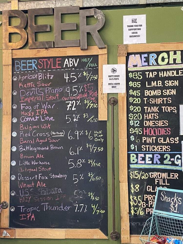 Little Miss Brewing - San Diego, CA menu_pic