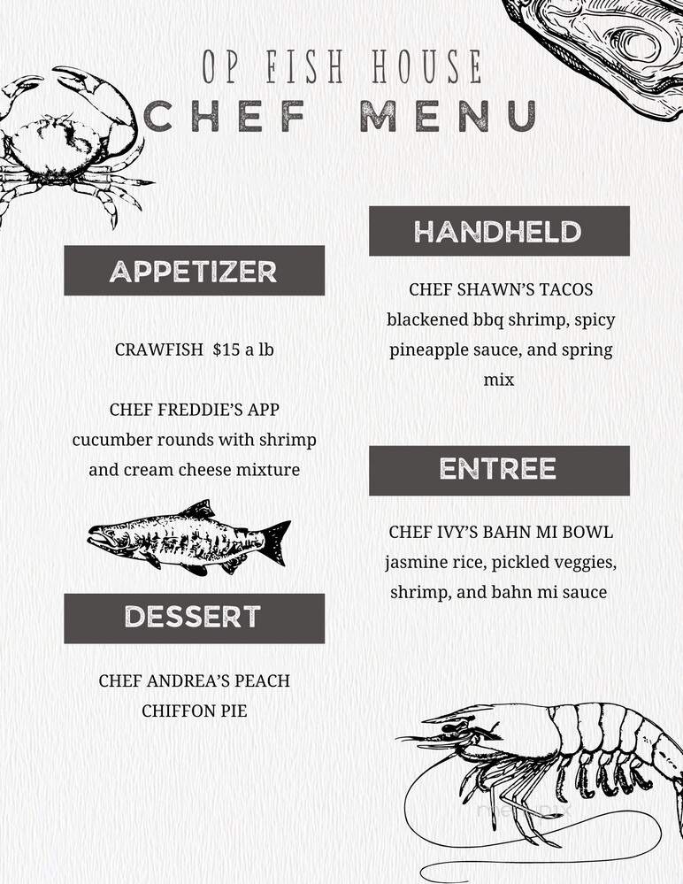 OP Fish House & Oyster Bar - Orange Park, FL menu_pic