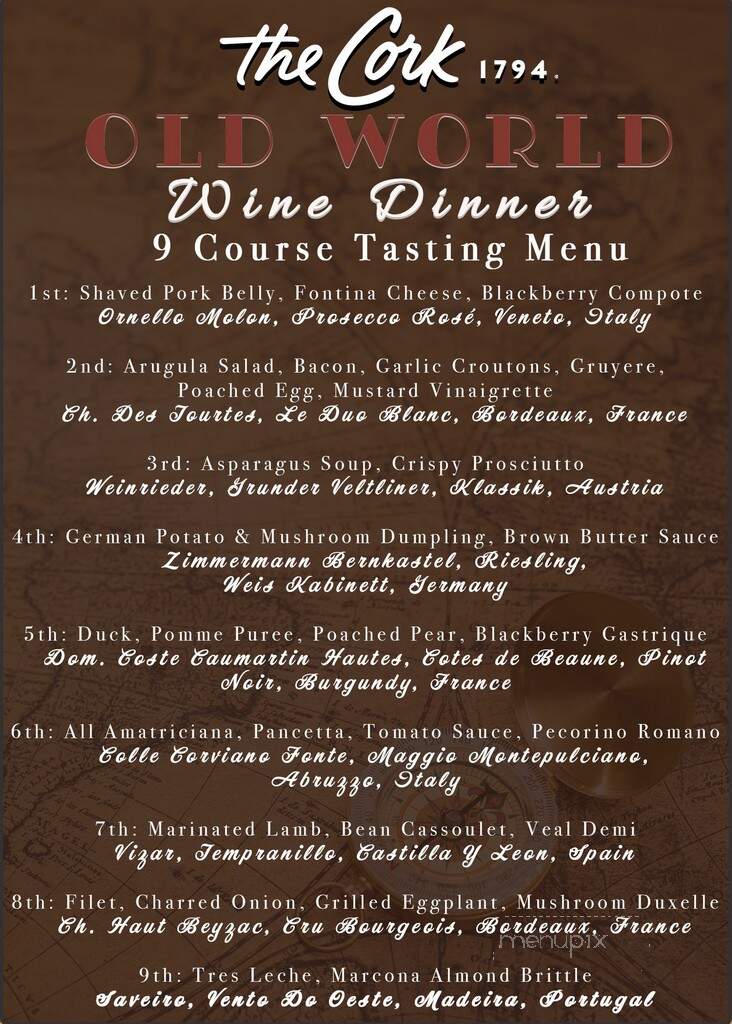 The Cork 1794 - Erie, PA menu_pic