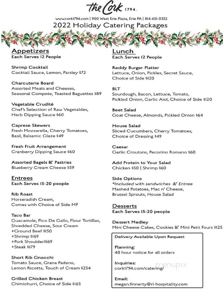 The Cork 1794 - Erie, PA menu_pic