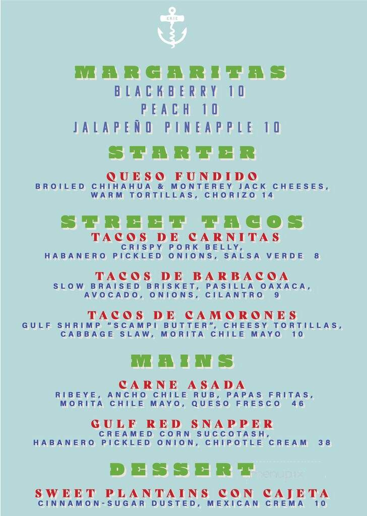 The Cork 1794 - Erie, PA menu_pic
