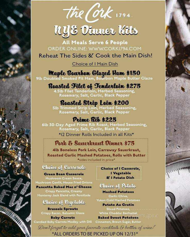 The Cork 1794 - Erie, PA menu_pic