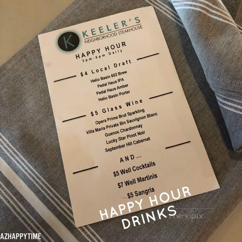 Keeler's Neighborhood Steakhouse - Carefree, AZ menu_pic