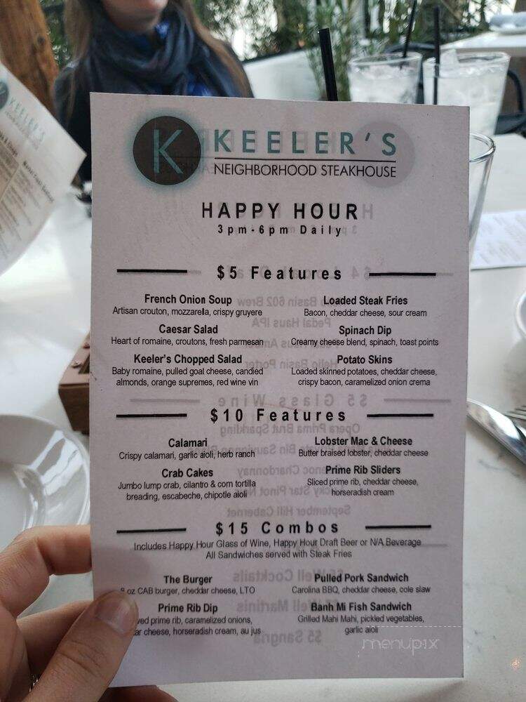 Keeler's Neighborhood Steakhouse - Carefree, AZ menu_pic