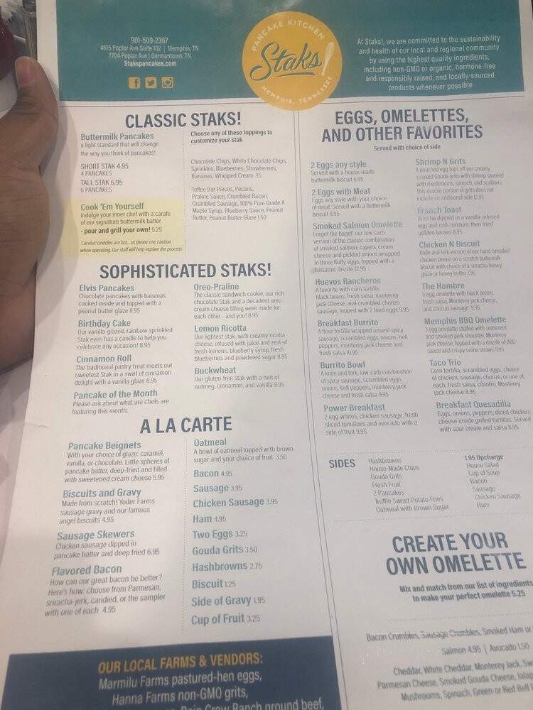 Staks Pancake Kitchen - Germantown, TN menu_pic