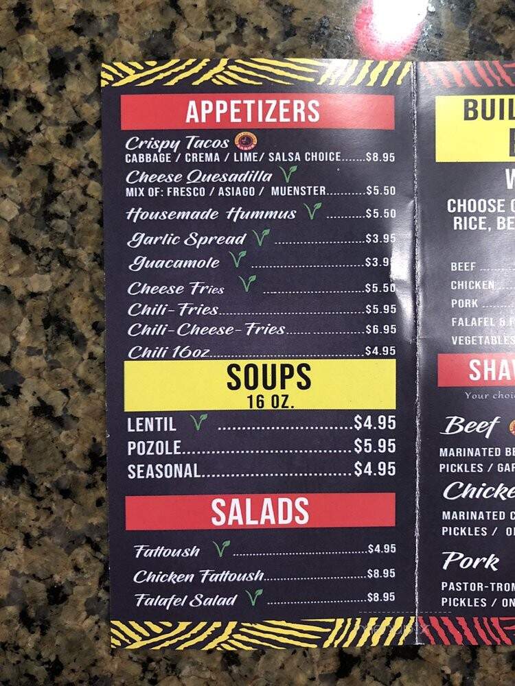Sabor Mexican & Mediterranean - Brownstown Charter Township, MI menu_pic