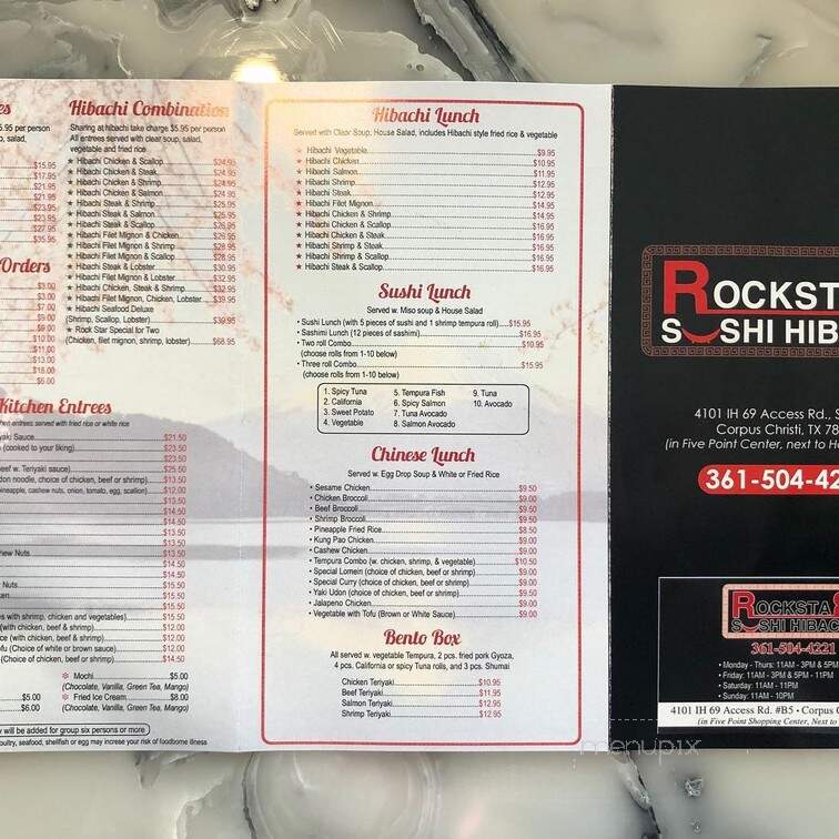 Rockstar Sushi Hibachi - Corpus Christi, TX menu_pic