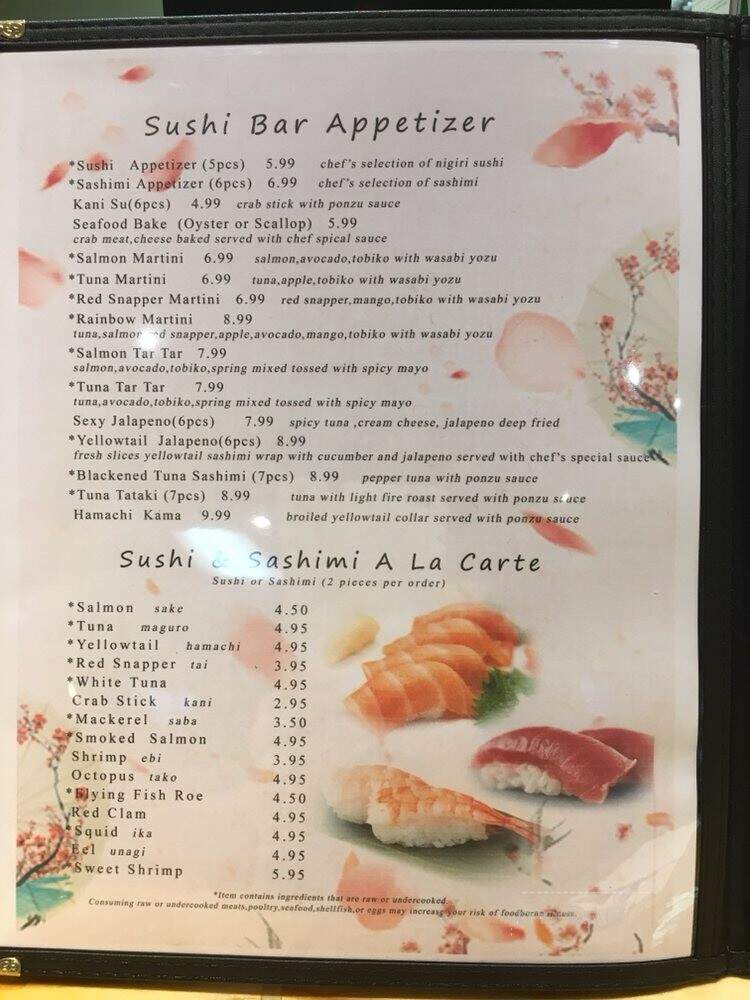 Hayashi Sushi - Murrells Inlet, SC menu_pic