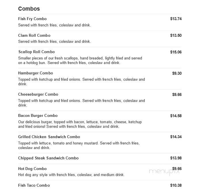 Ted's Fish Fry - Clifton Park, NY menu_pic