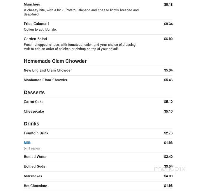 Ted's Fish Fry - Clifton Park, NY menu_pic