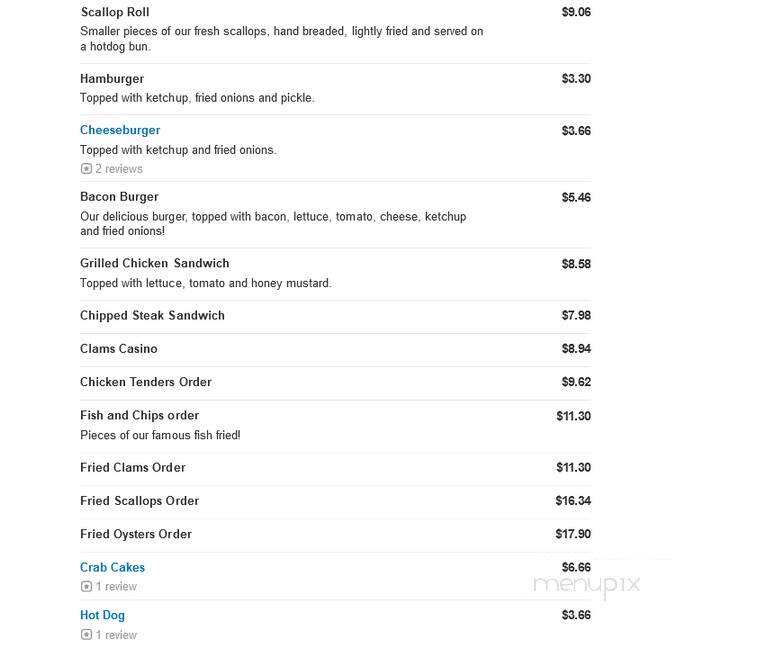 Ted's Fish Fry - Clifton Park, NY menu_pic
