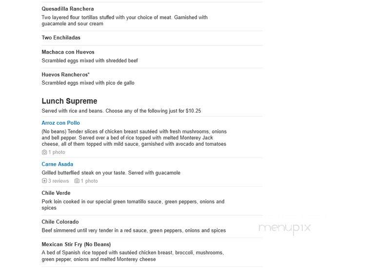 Cancun Mexican Grill - Fort Collins, CO menu_pic
