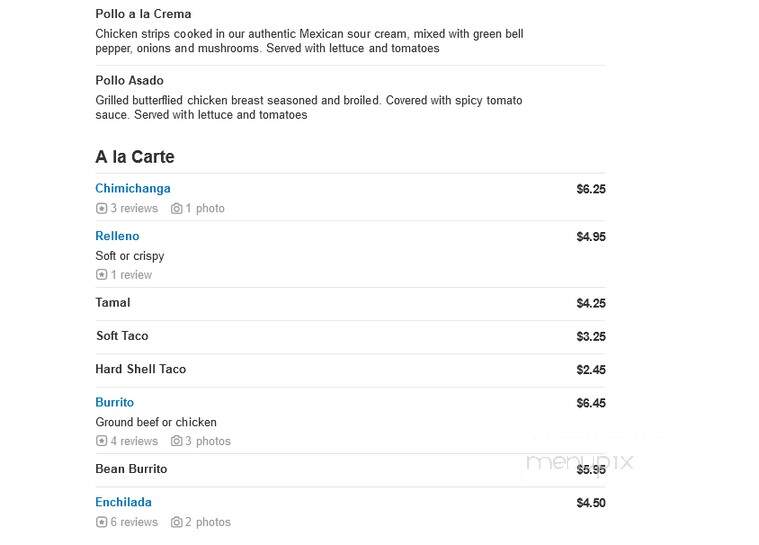 Cancun Mexican Grill - Fort Collins, CO menu_pic