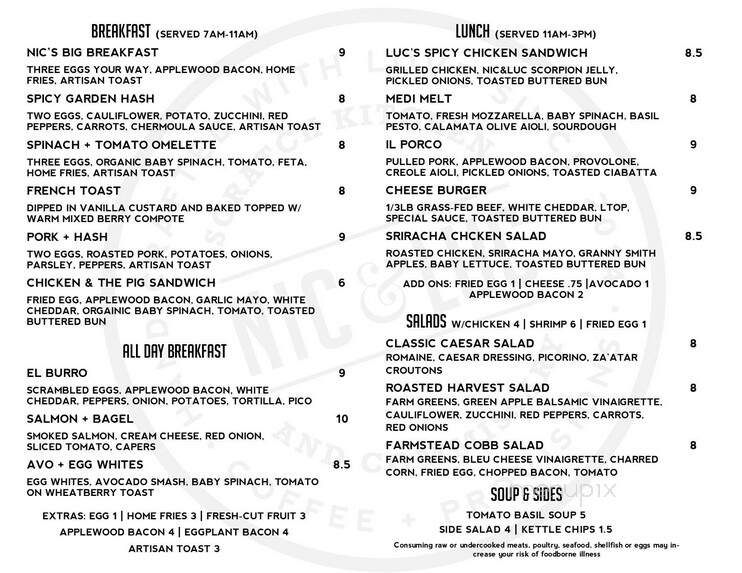 Nic & Luc Scratch Kitchen and Commissary - Longwood, FL menu_pic