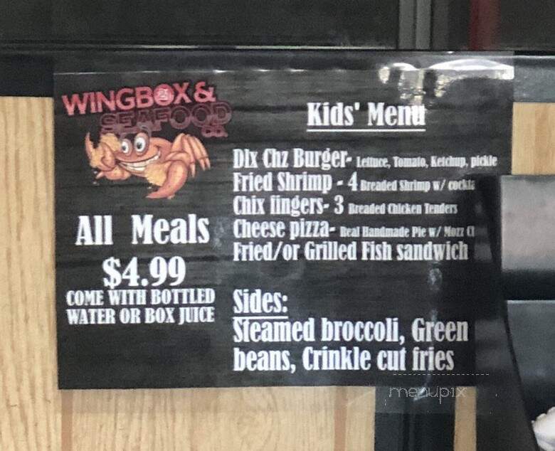 Wingbox & Seafood - Bon Air, VA menu_pic