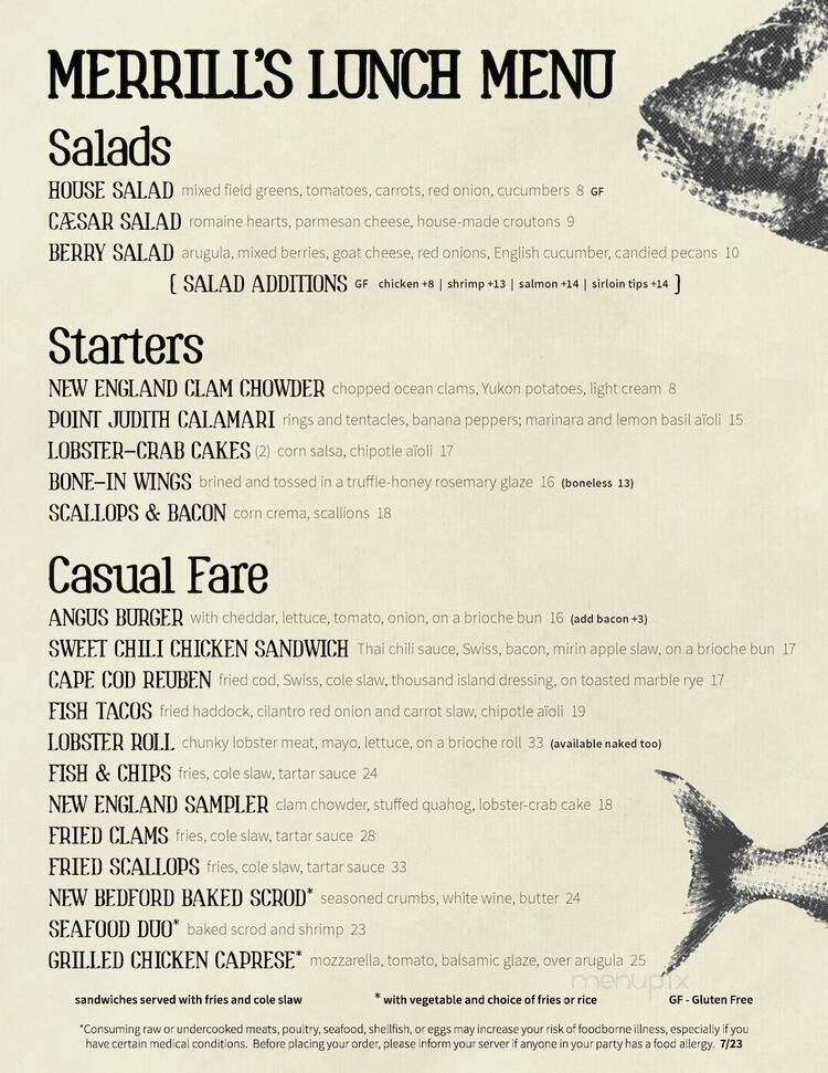 Merrill's on the Waterfront - New Bedford, MA menu_pic